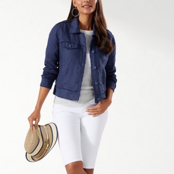 Tommy Bahama Two Palm Raw Edge Point Collar Jacket - Picture 2 of 12